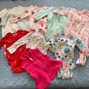 Bundle Lot of Long Sleeve Baby Girl Clothes Size 6 Months